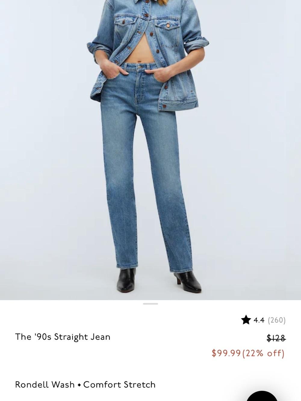 Brand new Madewell 90s Straight-Leg Jeans